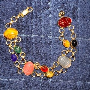 CARLA - Double link scarab bracelet💎